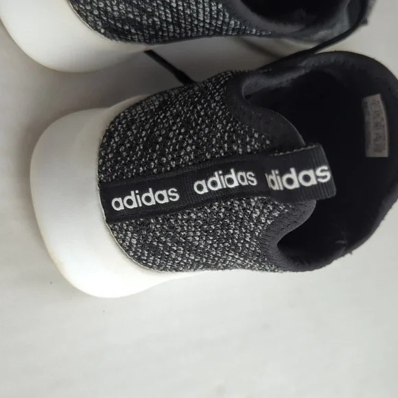 Adidas Cloud Foam Memory Footbed Lightweight Athletic Sneakers 7 Black White - Picture 6 of 14